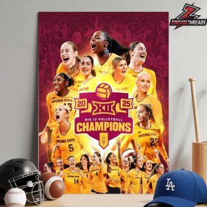 Arizona State Sun Devil Is The Big 12 2025 Women’s Volleyball Champions Back To Back NCAA Home Decor Poster Canvas