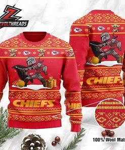 Baby Yoda Boba Fett The Mandalorian Kansas City Chiefs Ugly Christmas Sweater Gift For Christmas Holiday