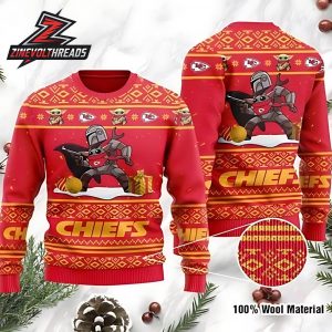 Baby Yoda Boba Fett The Mandalorian Kansas City Chiefs Ugly Christmas Sweater Gift For Christmas Holiday