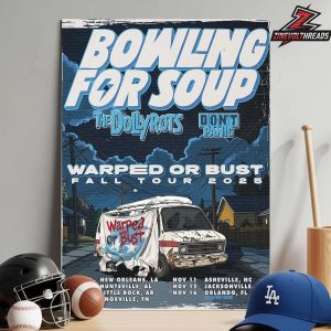 Bowling For Soup Warped Or Bust Fall Tour 2025 Date And Place List Home Decor Poster Canvas
