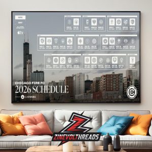 Chicago Fire FC Release Official Schedule MLS 2026 Season Home Decor Poster Canvas