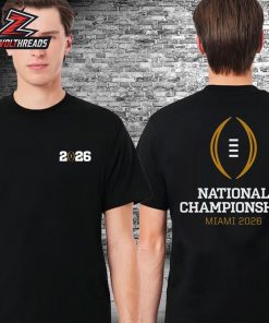 College Football Playoff National Championship Game Logo Tee Miami 2026 Two Sided Unisex T-Shirt