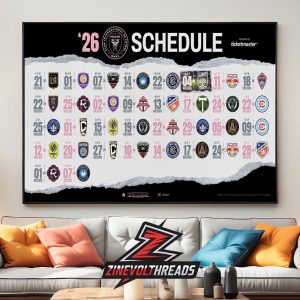 Inter Miami CF Release Official Schedule MLS 2026 Season Home Decor Poster Canvas