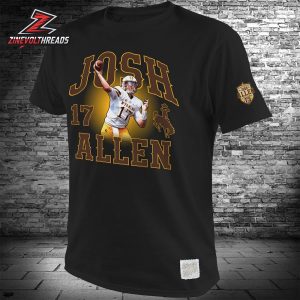 Josh Allen Black Original Retro Wyoming Cowboys Name And Number Classic T-Shirt