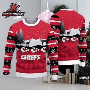 Kansas City Chiefs Christmas Reindeers Pattern Ugly Christmas Sweater For Men And Women Christmas Holiday
