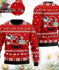 Kansas City Chiefs Cute The Snoopy Show Football Helmet Ugly Christmas Sweater For Men And Women Christmas Holiday