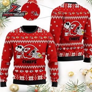 Kansas City Chiefs Cute The Snoopy Show Football Helmet Ugly Christmas Sweater For Men And Women Christmas Holiday
