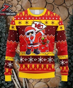 Kansas City Chiefs Dabbing Santa Claus Christmas Ugly Sweater For Men And Women Christmas Holiday