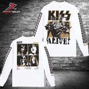 Kiss Band ALIVE! 50th Anniversary Long Sleeve The Landmark Album In 1975 Classic T-Shirt