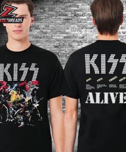 Kiss Band ALIVE! Track List Tee The Landmark Album In 1975 Two Sided Classic T-Shirt