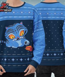 Kpop Demon Hunters Crewneck Sweatshirt Derpy Tiger Holiday Ugly Sweater
