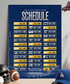 LA Galaxy FC Release Official Schedule MLS 2026 Season Home Decor Poster Canvas
