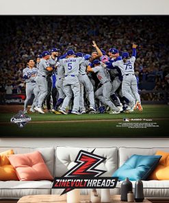 Los Angeles Dodgers 2025 World Series Champions Dogpile Celebration Photograph Wall Decor Poster Canvas