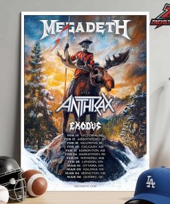 Megadeth Canada Tour 2026 With Anthirax Artwork Poster By Blake Armstrong Home Decor Poster Canvas