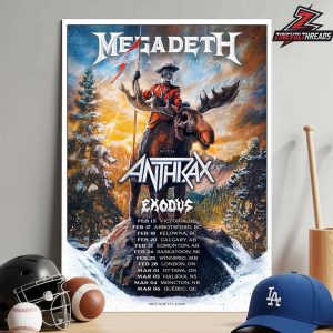 Megadeth Canada Tour 2026 With Anthirax Artwork Poster By Blake Armstrong Home Decor Poster Canvas