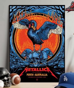 Metallica M72 World Tour 2025 Venue Art Poster By Ben Brown M72 Perth Merch At Optus Stadium On Saturday November 1st 2025 Wall Decor Poster Canvas