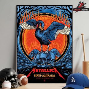 Metallica M72 World Tour 2025 Venue Art Poster By Ben Brown M72 Perth Merch At Optus Stadium On Saturday November 1st 2025 Wall Decor Poster Canvas