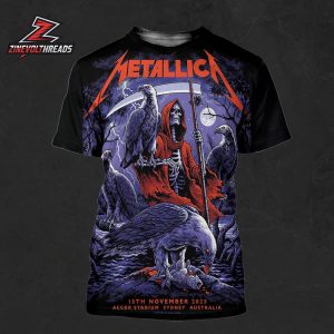 Metallica M72 World Tour 2025 Venue Artwork Poster By Blair Sayer Pop Up Shop At Accor Stadium Sydney Australia On November 15th 2025 All Over Print Shirt