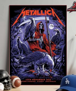 Metallica M72 World Tour 2025 Venue Artwork Poster By Blair Sayer Pop Up Shop At Accor Stadium Sydney Australia On November 15th 2025 Home Decor Poster Canvas