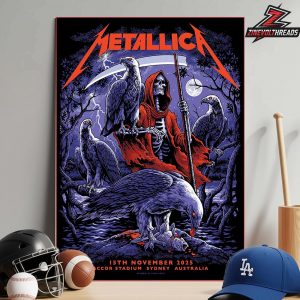 Metallica M72 World Tour 2025 Venue Artwork Poster By Blair Sayer Pop Up Shop At Accor Stadium Sydney Australia On November 15th 2025 Home Decor Poster Canvas