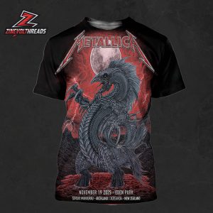 Metallica M72 World Tour 2025 Venue Artwork Poster By Mr Wolf Pop Up Shop At Eden Park Auckland New Zealand On November 19th 2025 All Over Print Shirt