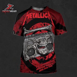 Metallica M72 World Tour 2025 Venue Poster By Glenno Smith At Pop Up Shop Adelaide Oval Adelaide Australia On Saturday November 5th 2025 All Over Print Shirt