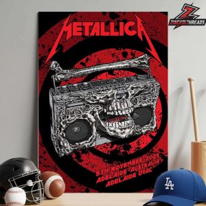 Metallica M72 World Tour 2025 Venue Poster By Glenno Smith At Pop Up Shop Adelaide Oval Adelaide Australia On Saturday November 5th 2025 Home Decor Poster Canvas