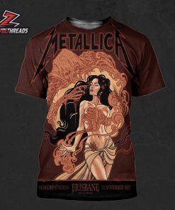 Metallica M72 World Tour 2025 Venue Poster By Teniele Sadd At Pop Up Shop Suncorp Stadium Brisbane Australia On November 12th 2025 All Over Print Shirt