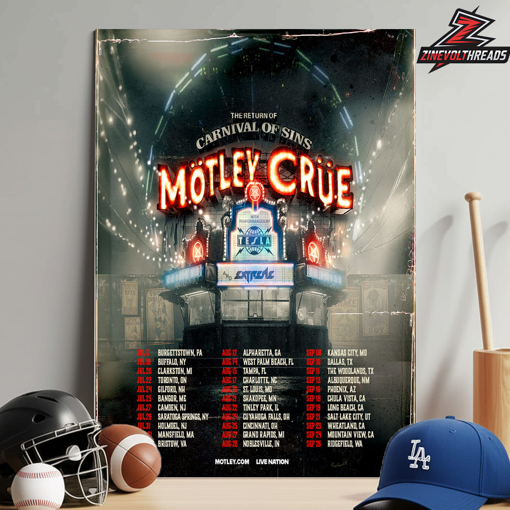 Motley Crue The Return Of Carnival Of Sins Tour 2026 Dates And Places List Home Decor Poster Canvas