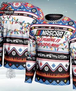 Nascar Sleighing It At 200 MPH 2025 Holiday Sweater Xmas Gift Christmas Ugly Sweater