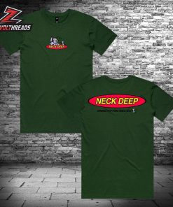 Neck Deep Cat and Mouse Tee Green Chritmas Holiday Merch Two Sided Unisex T-Shirt