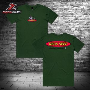 Neck Deep Cat and Mouse Tee Green Chritmas Holiday Merch Two Sided Unisex T-Shirt
