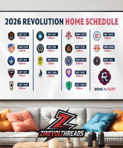 New England Revolution FC Release Official Schedule MLS 2026 Season Home Decor Poster Canvas