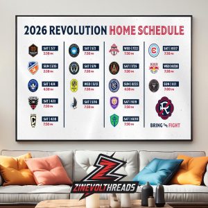 New England Revolution FC Release Official Schedule MLS 2026 Season Home Decor Poster Canvas