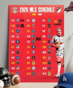 New York Red Bulls FC Release Official Schedule MLS 2026 Season Home Decor Poster Canvas