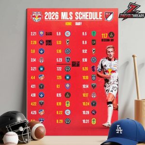 New York Red Bulls FC Release Official Schedule MLS 2026 Season Home Decor Poster Canvas