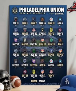 Philadelphia Union FC Release Official Schedule MLS 2026 Season Home Decor Poster Canvas