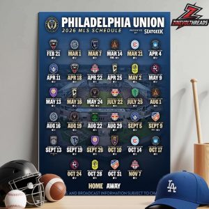 Philadelphia Union FC Release Official Schedule MLS 2026 Season Home Decor Poster Canvas