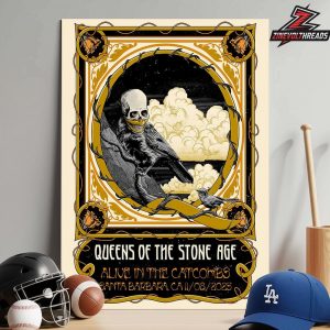 Queens Of The Stone Age Alive In The Catacombs Poster At Santa Barbara CA On November 8th 2025 Home Decor Poster Canvas