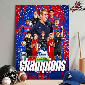 SMU Mustangs Is The 2025 ACC Men’s Soccer Champions NCAA Soccer Division I Home Decor Poster Canvas