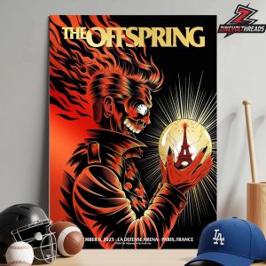 The Offspring Supercharged Tour 2025 Poster At La Defense Arena Paris France On November 8th 2025 Home Decor Poster Canvas