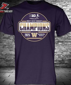 Washington Huskies 2025 Big Ten Women’s Soccer Tournament Champions Locker Room Classic T-Shirt