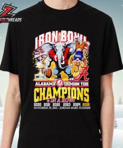 Alabama Crimson Tide 6 In A Row Iron Bowl Champions 2025 Unisex T-Shirt