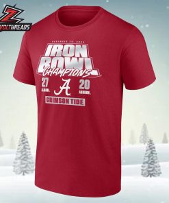 Alabama Crimson Tide Vs Auburn Tigers 2025 Iron Bowl Champions Score Unisex T-Shirt