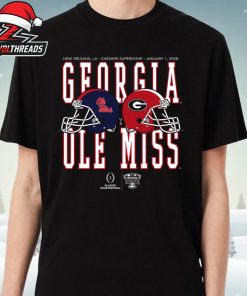Allstate Sugar Bowl 2026 Ole Miss Rebels Vs Georgia Bulldogs Helmet Matchup Unisex T-Shirt