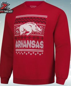 Arkansas Razorbacks Holiday Fleece Sweatshirt Christmas Ugly Sweater