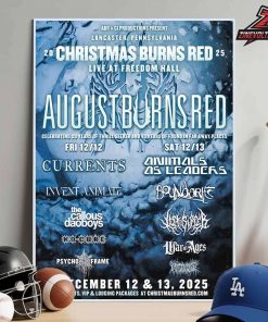 August Burns Red Poster For Christmas Burns Red 2025 Live At Freedom Hall On December 12th And 13th 2025 Home Decor Poster Canvas