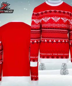Brentford FC Christmas Multi Bee Cable Knit Jumper Holiday Ugly Sweater