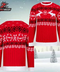 Brentford FC Christmas Reindeer Cable Knit Jumper 25 Holiday Ugly Sweater