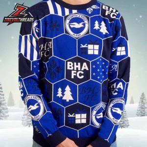 Brighton & Hove Albion Holiday BHAFC Scramble Christmas Jumper Ugly Sweater